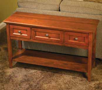 Made of American Alder hardwoods. Tops fully assembled. Legs attach with insert nuts. Shelf attaches with dowels and pocket screws. English dovetail drawer construction.