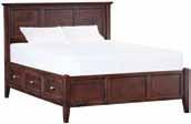 55-1/2"H Footboard: 22-1/2"H Deck: 20-3/4"H Six spacious drawers 1316AF/AF McKenzie Queen Storage Bed 66"W x