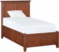 McKenzie King Storage Bed 82-1/2"W x 85-1/2"L x 55-1/2"H Footboard: 22-1/2"H Deck: 20-3/4"H Six spacious drawers