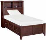 McKenzie Bedroom Collection 1359AF/AF McKenzie Twin Bookcase Storage Bed 45"W x 88"L x 50-3/4"H Footboard: 19-1/2"H Deck: 17-3/4"H Features three spacious drawers, left or right side installation.