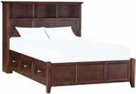 1370AF/AF McKenzie Queen Bookcase Storage Bed 66-1/2"W x 95-1/4"L x 55-3/4"H Footboard: 19-1/2"H Deck: 17-3/4"H Six spacious drawers. Headboard features built-in powerstrip and USB port.