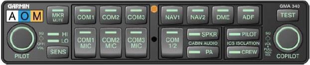 GMA 340 Buttonology Pilot ICS Volume Marker Beacon Lamps Marker