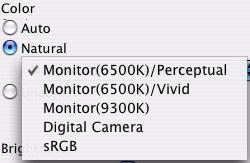Natural Color Monitor (6500K)/Perceptual Optimized for printing photographs when using a monitor with a color temperature of 6500K, This is best for printing photographic images.