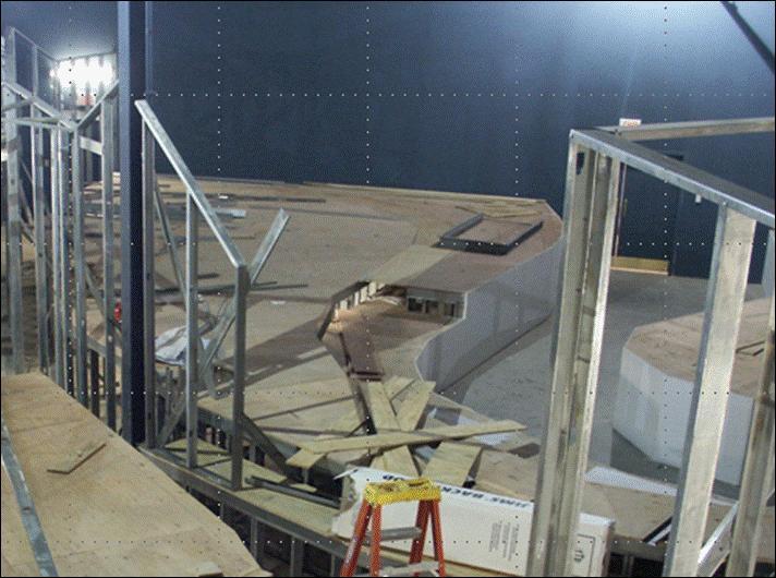 The layout table structure was installed in the summer of 2007. The view in Figure 3 is from what would become the EJ mezzanine.