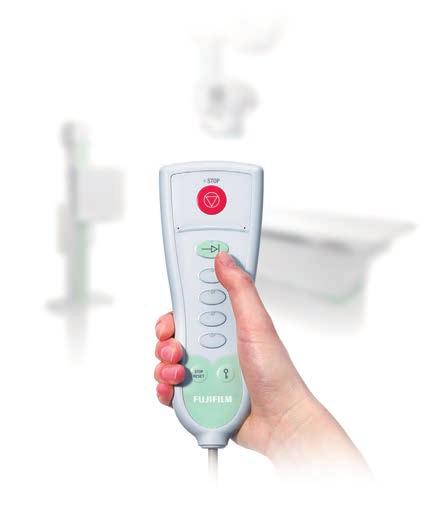 Simple handheld remote controls keep the technologist focused on the patient, not