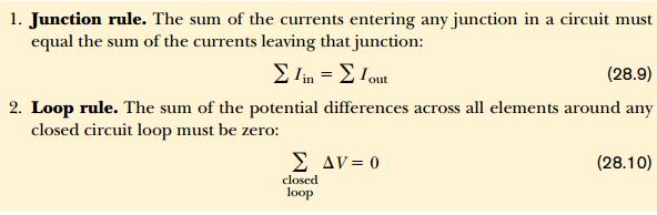 28.3 Kirchhoff s Rules Because it is not often possible to reduce a circuit