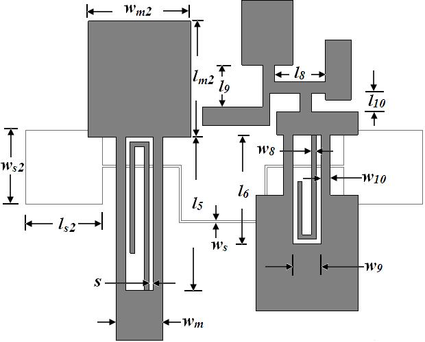 Progress In Electromagnetics Research Letters, Vol. 38, 2013 163 Figure 1. Layout of proposed UWB band pass filter with l m2 = 5, l 5 = 6.6, l 6 = 4.7, l s2 = 3.4, l 8 = 2.2, l 9 = 1.8, l 10 = 0.