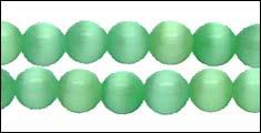 FOGR-R4: Ø4mm round green fiber optic beads strand. 15" long, approx. 100 beads: $4.