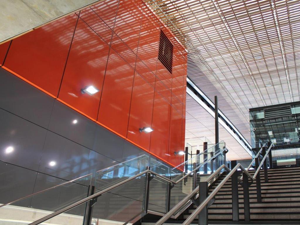 ABOUT Edmondson Park Railway Station, NSW PRODUCT DESCRIPTION Manufactured by Fairview; Vitranamel is a decorative, high strength architectural panel with an incredibly tough, almost indestructible