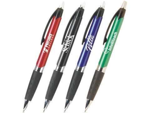 This strong and solid retractable-action ballpoint features a crisp white barrel that puts your message in plain view.