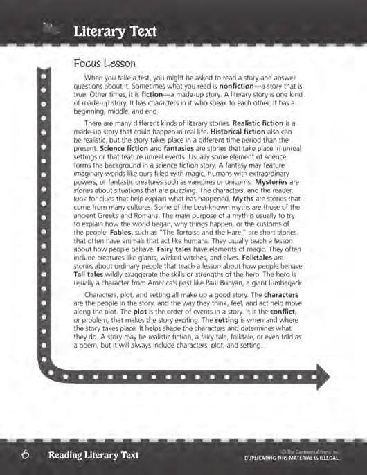 Focus Lesson: Literary Text Pages 6 and 7 Focus Lesson: Literary Text Title: The Man, His Son, and Their Donkey Genre: Folktale Lexile