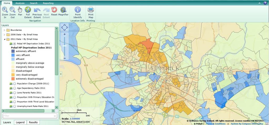 Census 2011 By-products Pobal HP Deprivation Index Pobal Maps AIRO Mapping Modules Eight labels Extremely Affluent, Very Affluent, Affluent, Marginally Below Average, Marginally Above Average,