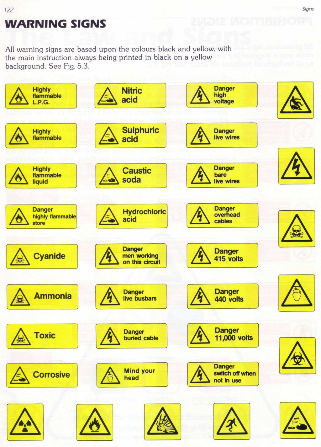 List of Safety signs annex B WARNING SIGNS All warning signs are based upon the colours black and yellow,