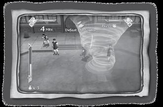 On Screen Display In-Game Menu Each character has a display showing a portrait of the character, a health bar, and any Special Attack tokens that have been collected by that character. 1.
