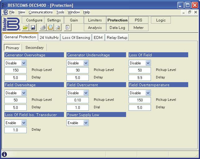 EXCITATION SYSTEM SOFTWARE Basler Excitation Systems come complete with the user software for all Basler manufactured devices at no extra charge.
