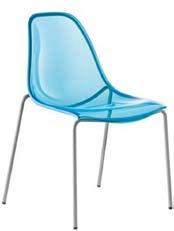 73 Zebra Chair Four Leg Transparent (S100), Translucent Orange (S130), Translucent Red (S140),