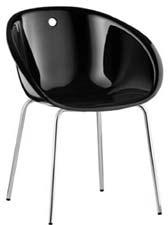 77 Gliss Chair Four Leg White (PBI), Sand (PSA), Black