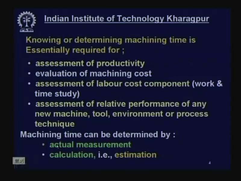 (Refer Slide Time: 10:55) Now why do we need knowing this cutting time? Is it only for reducing? It has got many implications. This cutting time is an index of various objectives.