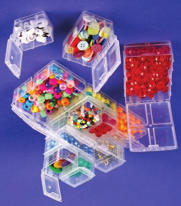 organized Modular system adjusts to fit your needs Dots keep boxes in their place 6 Inner Box Sizes: #4050 S Box 3.3 x 1.7 x 1.