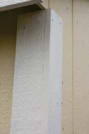 SPECIFICATIONS 2" x 4" - 16" On Center Rafters Tech Shield Roof Sheathing Architectural 30 Year Shingles Vertical Sliding Windows Dura-Temp Siding, SmartSiding, Vinyl, or Red Cedar 1x3 Trim Sidewalls
