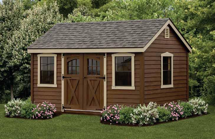 The WORKSHOP 10'x14' A-FRAME WORKSHOP LP Lap Siding with Brown Stain Almond Trim &
