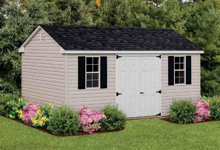 Shown with Optional Shutters 12'x16' VINYL A-FRAME WORKSHOP Silver