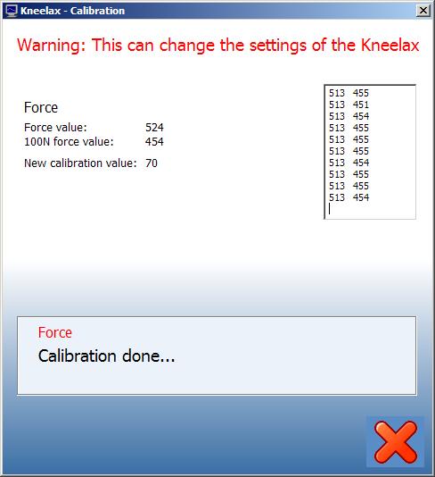 Then position the Kneelax force calibration system on the Kneelax.