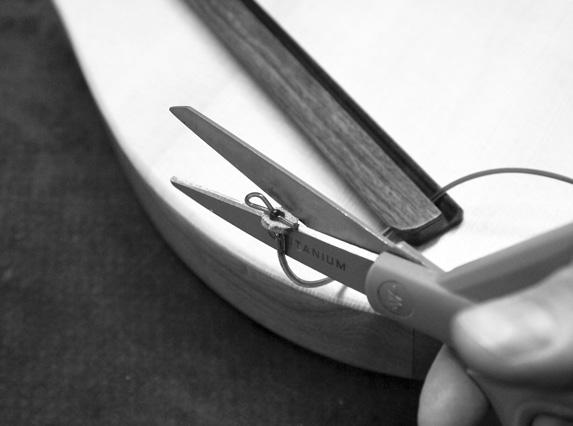 Stringing and Tuning 20. When the finish is dry, find the tuning pins in your hardware pack and pound them into the 22 holes pre-drilled in the neck of the lyre.
