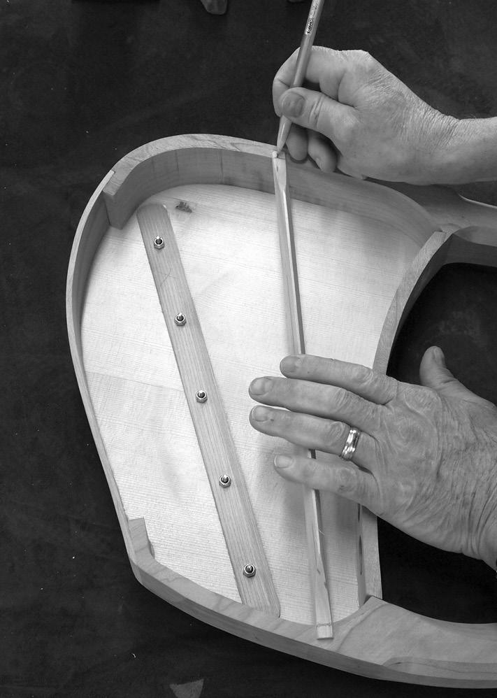 The outside front of the instrument is the most critical, so be thorough about cleaning around the bridge, using fresh parts of the rag to make
