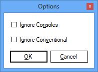 Figure 1.5 Options Window When activity types are selected to be ignored from the Options window, the System Summary grid will show statistics that exclude the selected activity types.