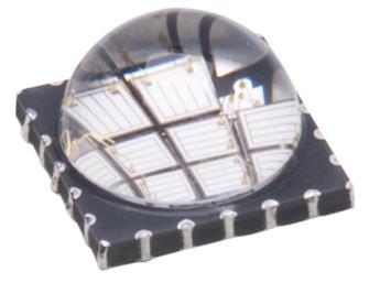 385-410nm VIOLET LED Emitter LZC-00UB00 Key Features Ultra-high flux output 385-410nm surface mount ceramic VIOLET LED package with integrated glass lens 5nm wavelength bins Small high density foot