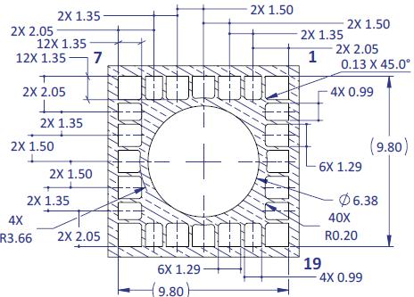 Recommended Solder Mask Layout (mm) Non-pedestal MCPCB Design Pedestal MCPCB Design Figure 2b: Recommended solder mask opening for anode,