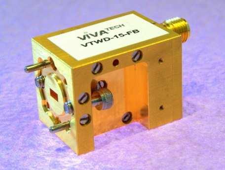 Full-Band Waveguide Detectors VTWD Series Full band coverage Zero bias operation No mechanical tuner is required Calibrated Sample Model Frequency Sensitivity Input RF Power (GHz) (mv / mw) (dbm);