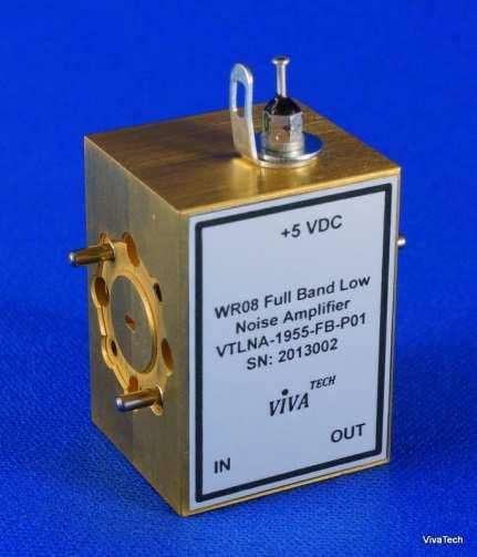 Millimeter Wave Low Noise Amplifiers VTLNA Series Full-Band W Band LNA Gain and Return Loss Frequency coverage: 33 160 GHz Available for full waveguide and narrow bandwidth Variable gain Low noise