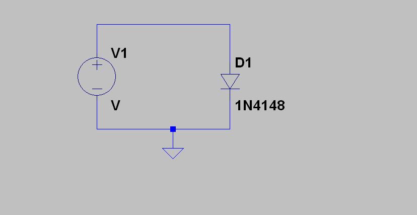 Procedure 7 Setup: Plotting I-V characteristics of a Diode using LTspice Draw the following circuit using LTspice.