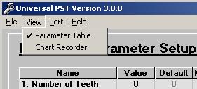 the Universal PST for DPG Help on the DPG-2133-00X product that is currently in communication with the PC Information about the Universal PST for DPG application Parameter Setup The Parameter Setup