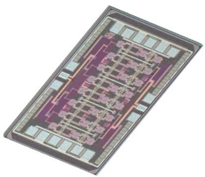 Transceiver chip 3.3x2.8mm² Flip chip CMOS PA 1.0X0.