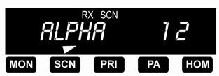 CHANNELSCAN Press the SCN button to start or stop scanning channels in the scan list. Scan operation occurs only while the radio is not transmitting.