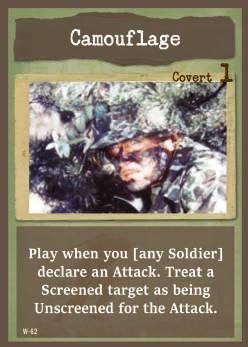 Discard the number of Action cards noted in the top right corner of the card and place the Support card next to your Soldier. Other Player Soldiers cannot discard cards to meet this requirement.