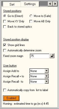 Talos on-line help User interface 100 Auto copy When checked, the software will automatically copy the currently selected item in the list - if that is a user-defined label, not the stage position as