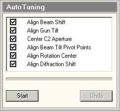Talos on-line help User interface 33 8 AutoTuning AutoTuning Control Panel. Introduction The AutoTuning Control Panel is used for automatic execution of direct alignments.