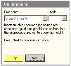 Talos on-line help User interface 38 10 Calibrations 10.