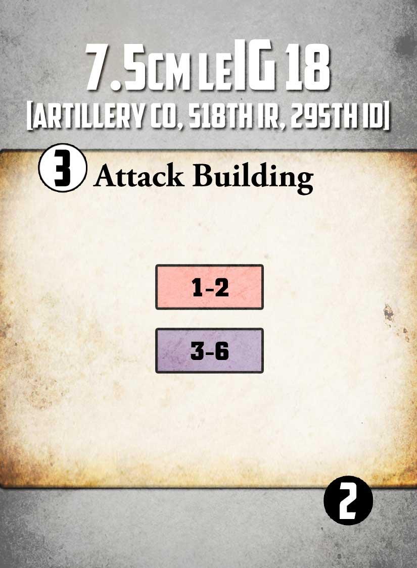 Playing the Game:Wehrmacht Cards Attack Building There are four different types of Wehrmacht Cards with the Attack Building effect.