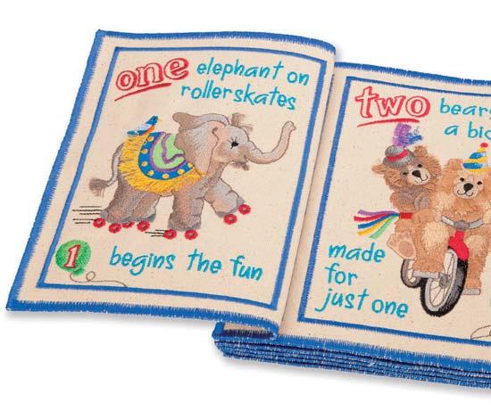 Project In-The-Hoop My Circus Counting Book Embroider an interactive quiet book and you ll stimulate a toddler s imagination while making learning fun.