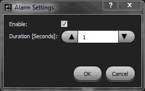 3.3.2 Local ACU - Transition Alarm The TRANSITION ALARM button opens the Alarm Settings dialog box, shown in Figure 51.