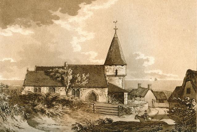 MOTTISTONE St Peter and St Paul Mottistone Church Drawn and Engraved by Chas.