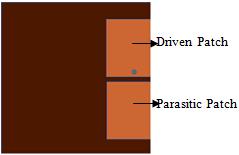 3. Quarter Wave Gap Coupled Rectangular Microstrip Patch Antenna Design The gap or capacitively coupled rectangular microstrip patch antenna designs offer broader bandwidths than the conventional