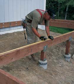 On a simple rectangle, this is usually the outside joist, but on more complicated decks with angles, it may need to be an interior joist that is uncut and perpendicular to both rim and ledger.