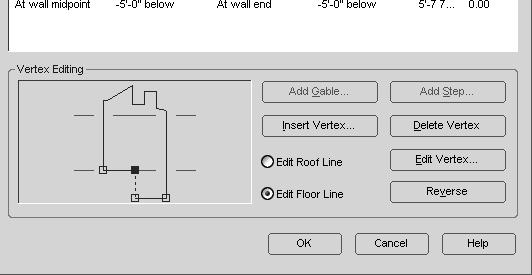 Select the Edit Floor Line radio button, and select the vertex shown in Figure 3 32. 26.