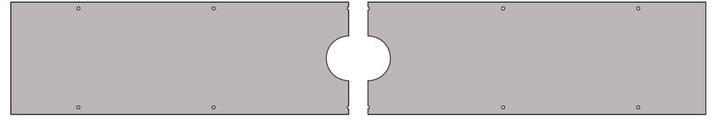 5 H Figure 20: Grommet Material 6 inch Wall Duct Grommet Opening Cover See Below Split cover plate with grommeted opening used to extend cabling outside of